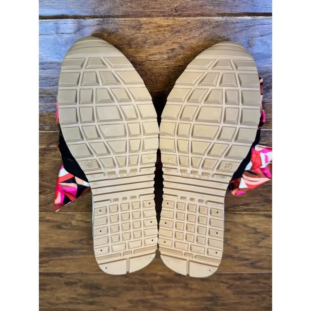 NWOB - FREE PEOPLE Chapmin Sport Espadrille Sandal, Suede, Floral, Bow, Sz 37
